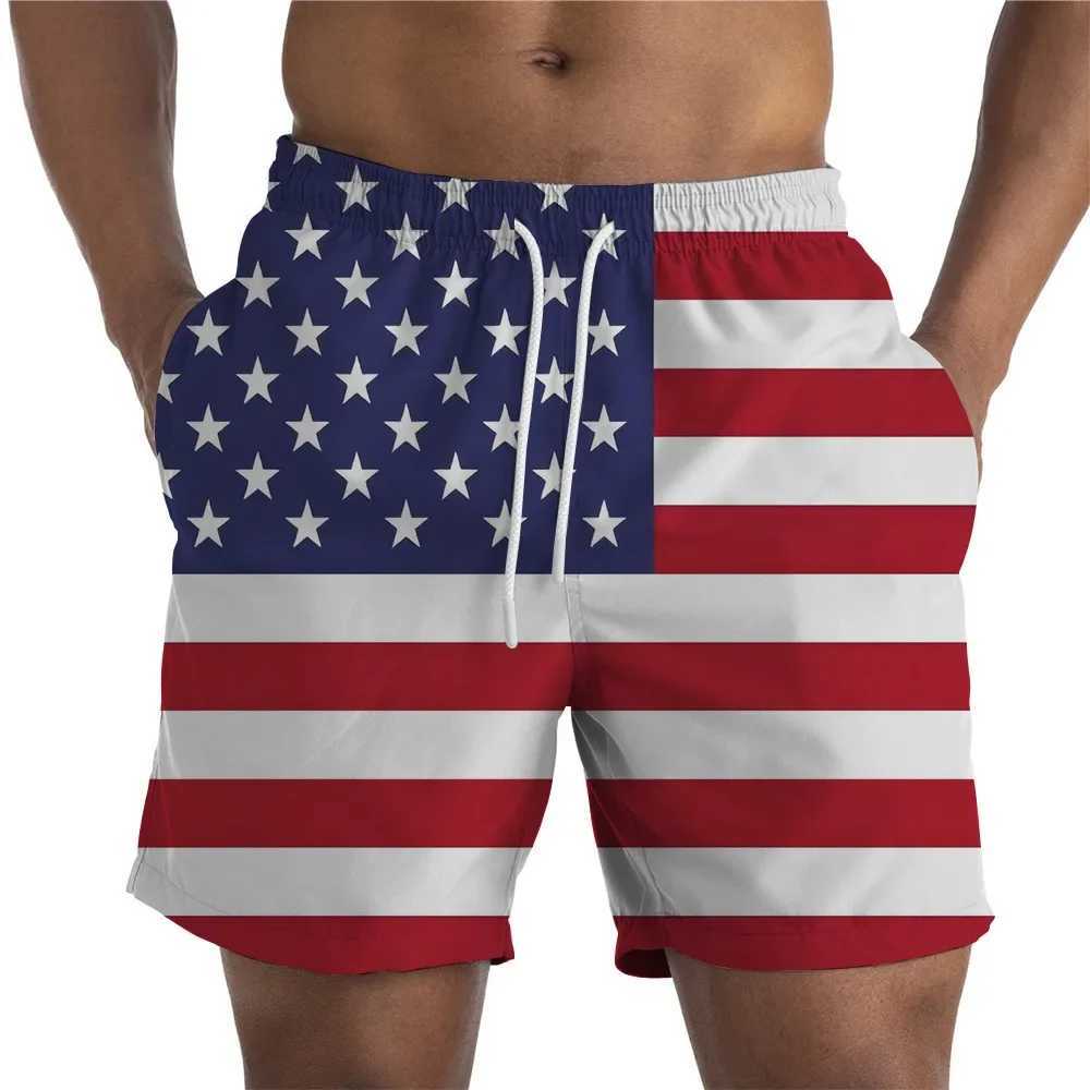 Mens Swimwear Shorts American Flag 3D printed Surfing Board Short Kids Beach Shorts Men Trunks Masculina Swimsuit Sports BriefsT250304