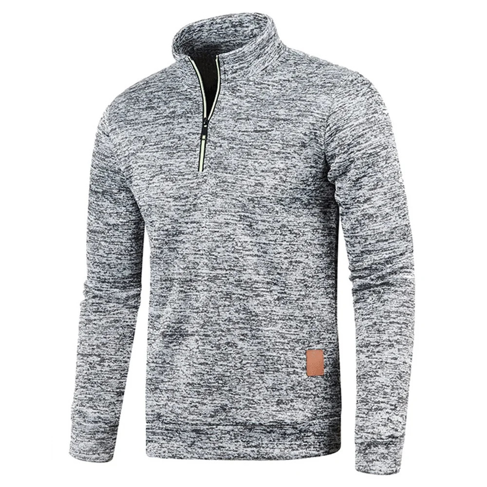 Mens Sweatshirts Half Zipper Pullover Male Long Sleeve Flleece Sweater Standcollar Snowflakes Hoodies Clothes 250304