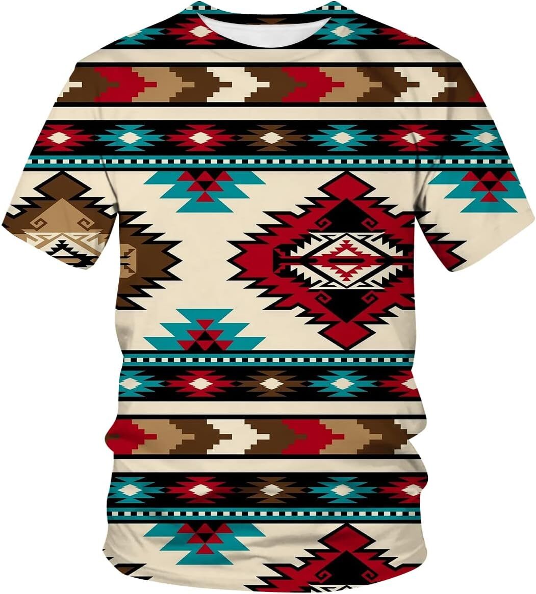 Mens T shirt Men Women Aztec Print Fashion Crew Neck Short Sleeve Tee Shirt tee Casual tops summer clothes