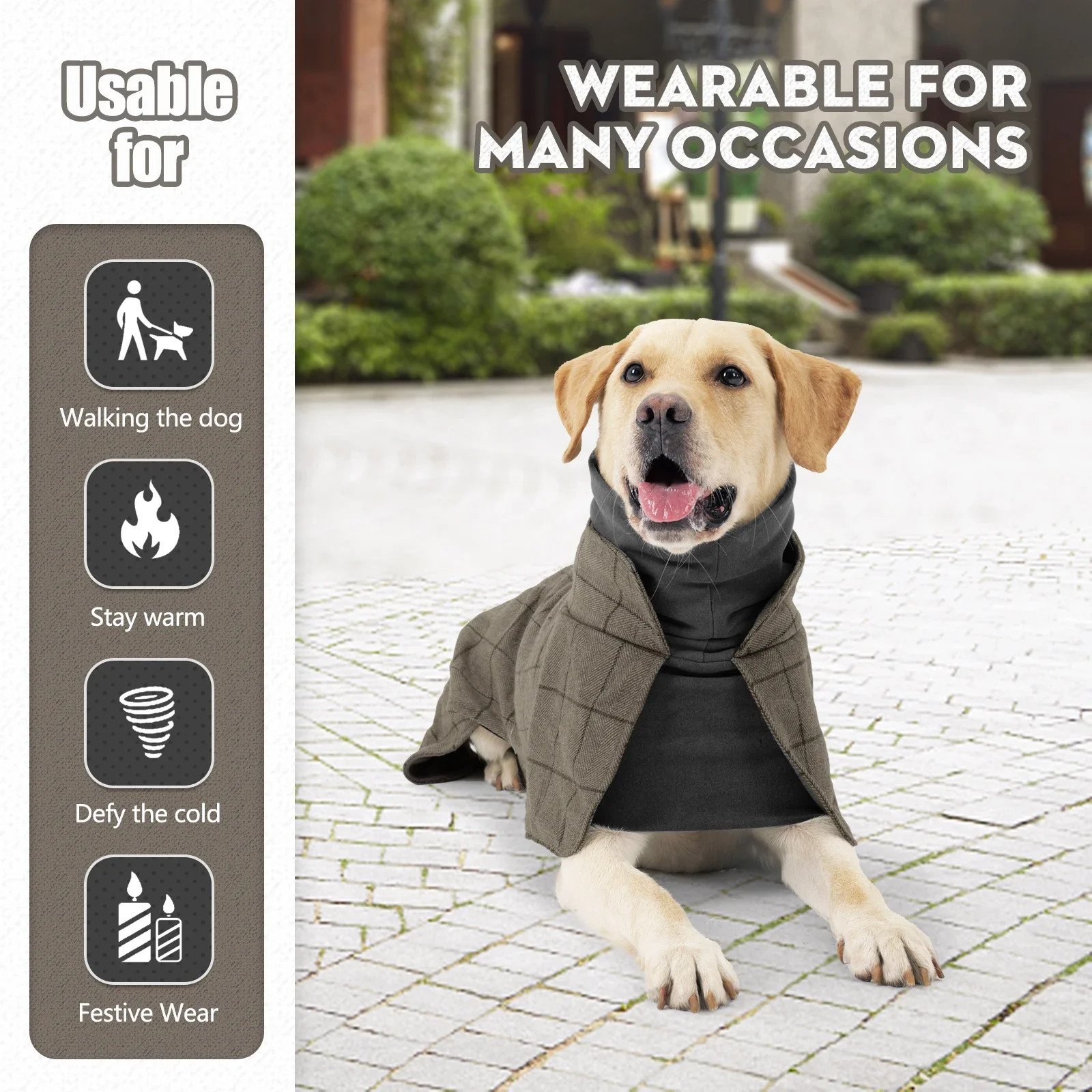 Dog Clothes Waterproof Windproof Clothes Winter Warm British Style Plaid Jack For Small Medium Large Dogs Winter Clothes for Dog