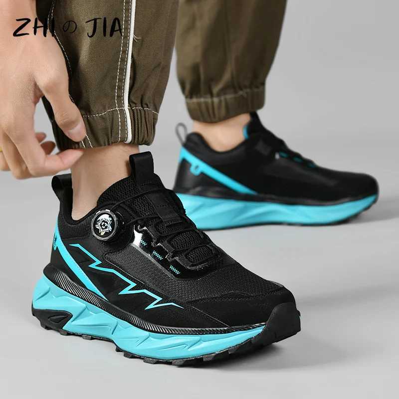 Spring Summer Large Rotating Buckle hot Mesh Breathable Sneakers Mens Running Fi Casual Shoes 39-48 Z250307