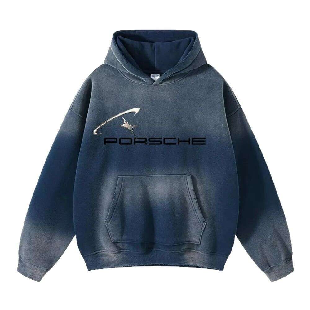 2025 new abstract printed hoodie autumn winter casual hooded black jacket men's and women's American clothing trend brand