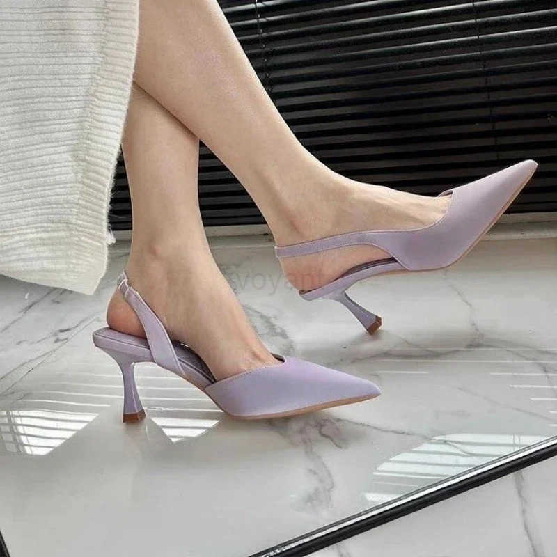 2025 New Summer Wens Shoes Fi Wens Pumps Pointed Toe High H Shallow Wens Sandals Shoes for Wen Zapatos Mujer Z250304