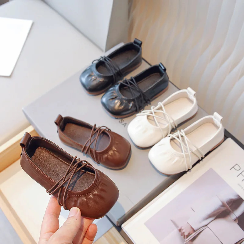 Baby Girl Shoes Fashion Solid Color Casual Mary Janes Soft Flats Children Kids Leather Comfortable Toddler Slipon Loafers 250303