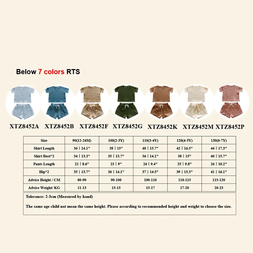 1-7T summer simple childrens clothing set cotton childrens clothing boys casual clothing top T-shirtshorts childrens set 250304