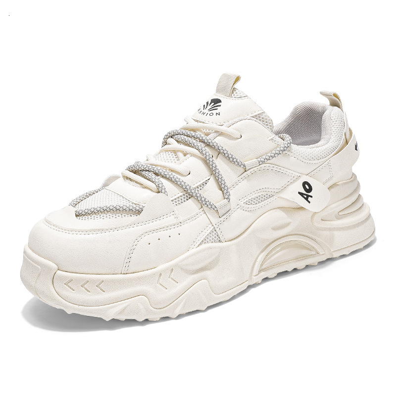 2025 New Designer Original Fashionable Breathable Mesh White Shoes Trendy And Versatile Thick Soled Men s Lace Up Shoes Sports And Leisure Running Sho