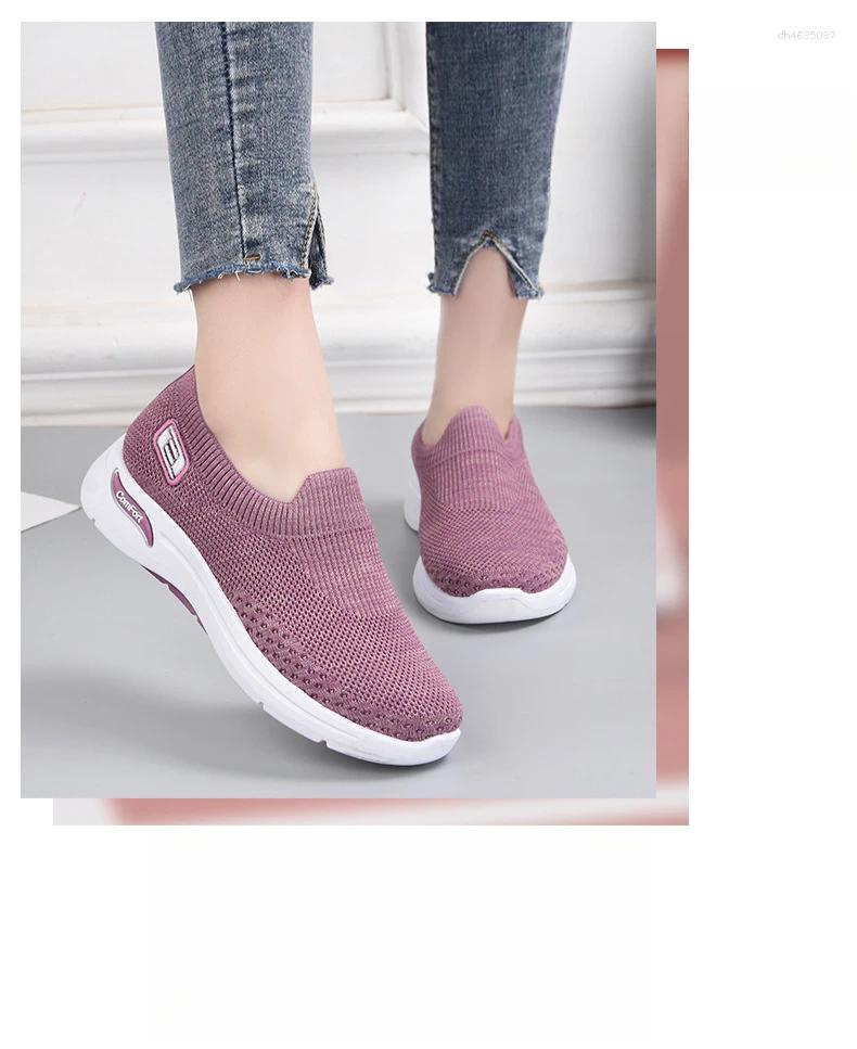 Casual Shoes 2025 Foreign Trade Women's Lightweight Soft Bottom Flat Fashion Breathable Sports For Women zhanyishengli