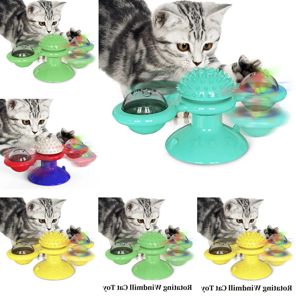 Update 2025 New Popular Windmill Spinning Toy Wheel Teasing Scratching And Brushing Hair Tool Cat Brush Pet Interactive Supplies Wholesale Free Shippi