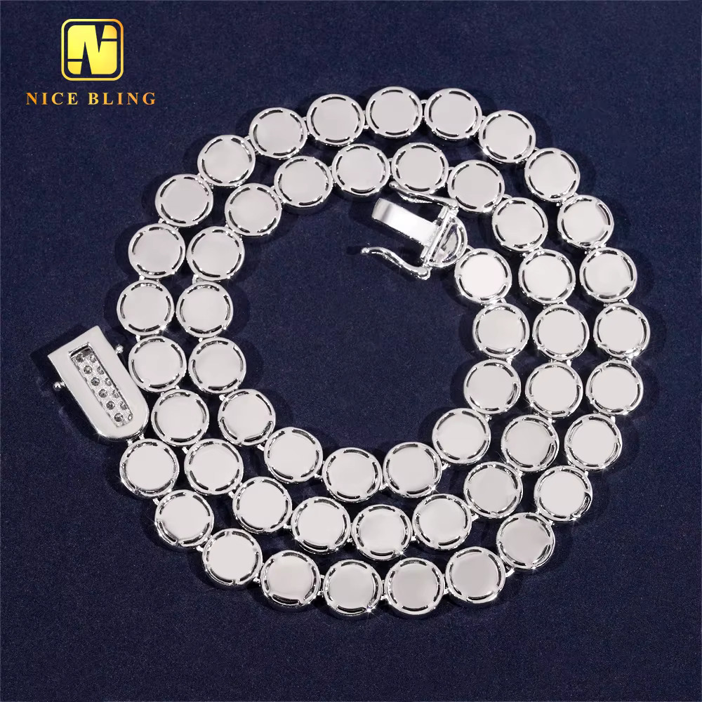 10mm Round Shape Cuban k Chain Hip Hop Jewelry Iced Out Dia Sterg Sier Moissanite Necklace Bracelet