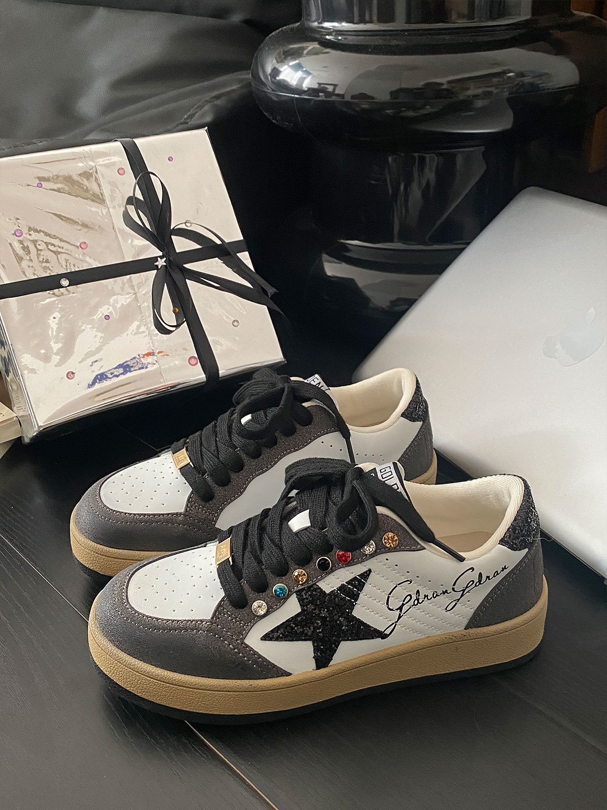 Niche design versatile star shoes for women autumn and winter style breathable student casual sports shoes, contrasting color sneakers