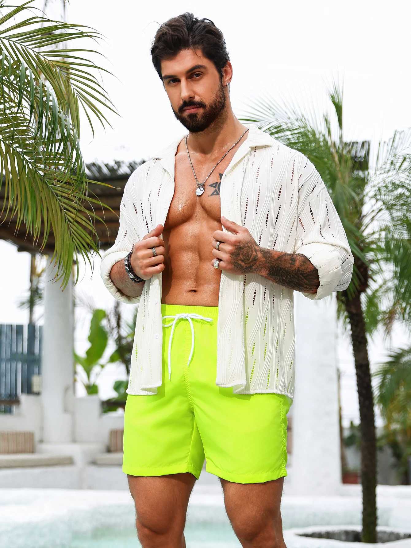 Summer holiday fluorescent coloured beach shortsT250304