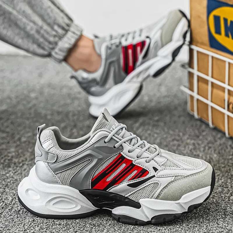 Breathable Shock Absorption Classical Running Lightweight Leather Sneakers Men Comfortable Outdoor Sport Shoes