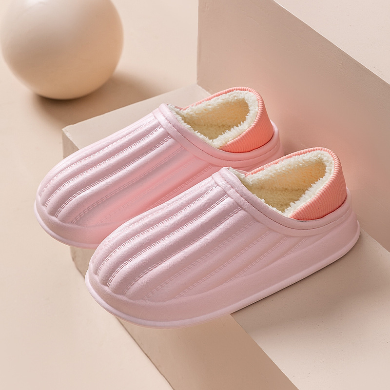 New designer sandals EVA autumn and winter outerwear plush, warm, waterproof, thick soled, non slip slippers, indoor household couple cotton slippers