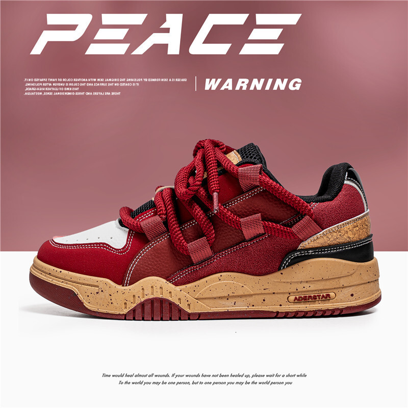 2025 New Niche Design Wine Red Board Trend Multifunctional Leisure Breathable Sports Shoes Thick Sole Height Increasing Bread Shoes Men's Board S