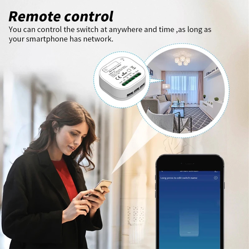 Tuya ZigBee Smart Switch Module with RF 43Hz Self Powered Wireless Switch Remote Control on off Works with Google Home Alexa 250303