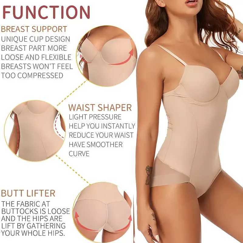 Female abdominal control shaping tight fitting waist trainer Fajas one-piece bra jumpsuit top slim fitting underwearXJ250304