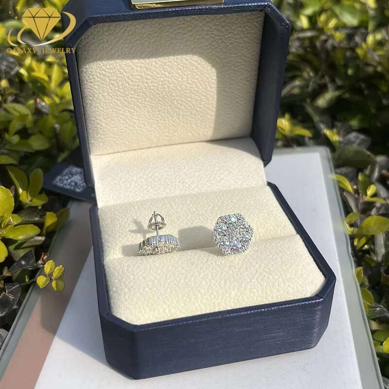 Jewelry Wer Stud Earrings D VVS Sier Pass The Dia Tester Moissanite Earring Women Men
