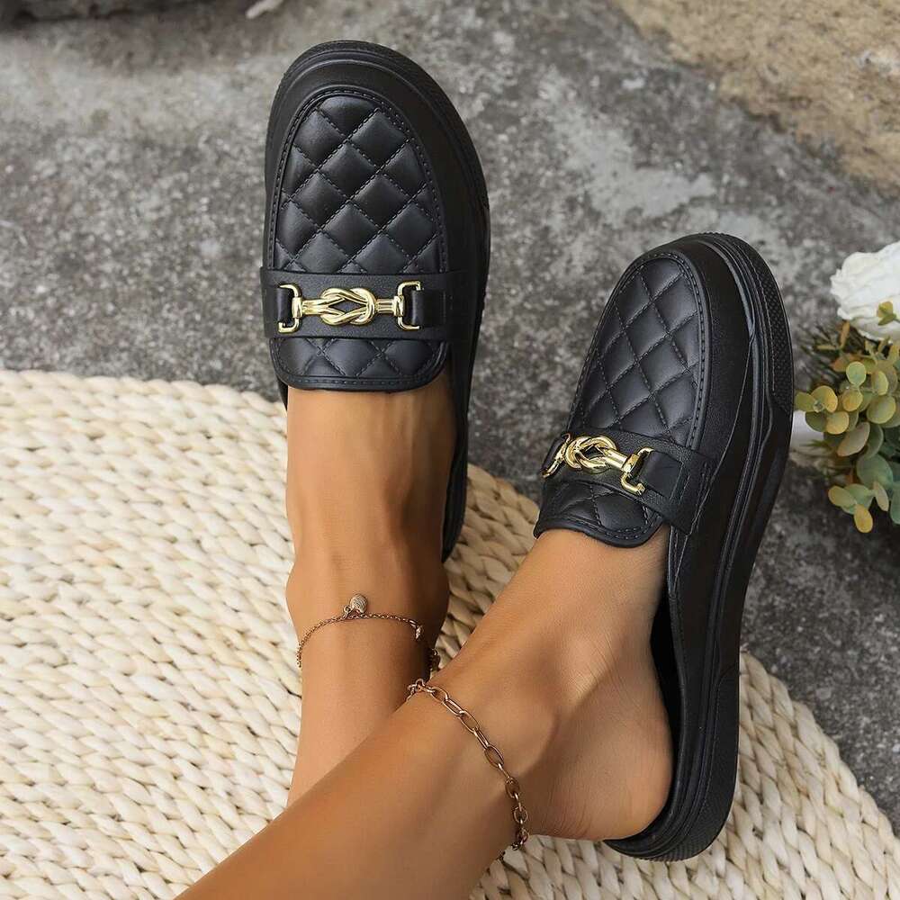 And Women Spring Summer New PVC Fashion Home Casual Wear Thick Soled Women's Shoes Daily Round Head Half Sandals 's