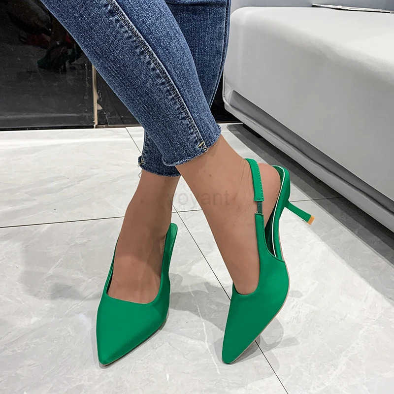 Plus-size High H Wens Pointed Thin H Back Lift Sandals Fi Temperament Wens Shoes Red High H Z250304