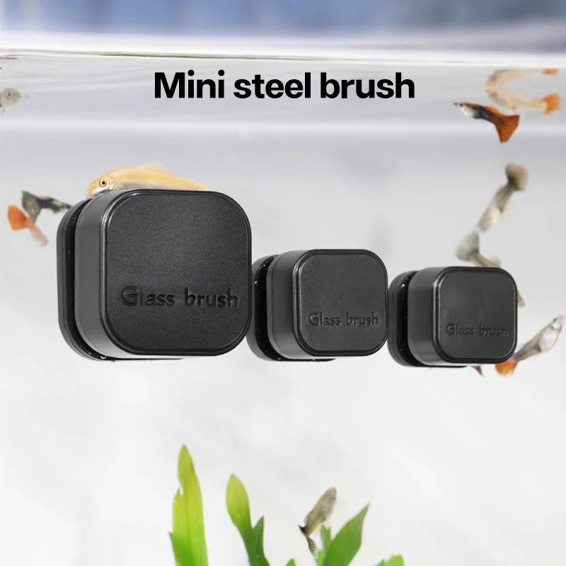 Mini Square Magnetic Brush, Strong Magnetic Cleaning, Fish Tank Cleaning, Algae Removal,small Aquarium Fish Tank Cleaning Tool