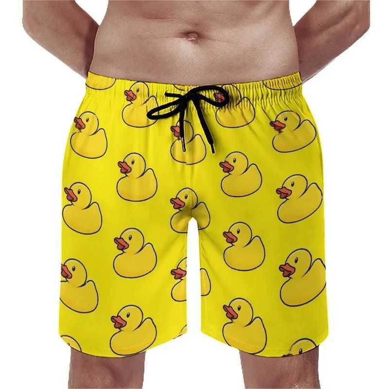 Summer New 3D Cute Animal Yellow Duck Printed Beach Shorts For Men Kid Funny Streetwear Swimming Trunks Fashion Cool Short PantsT250304