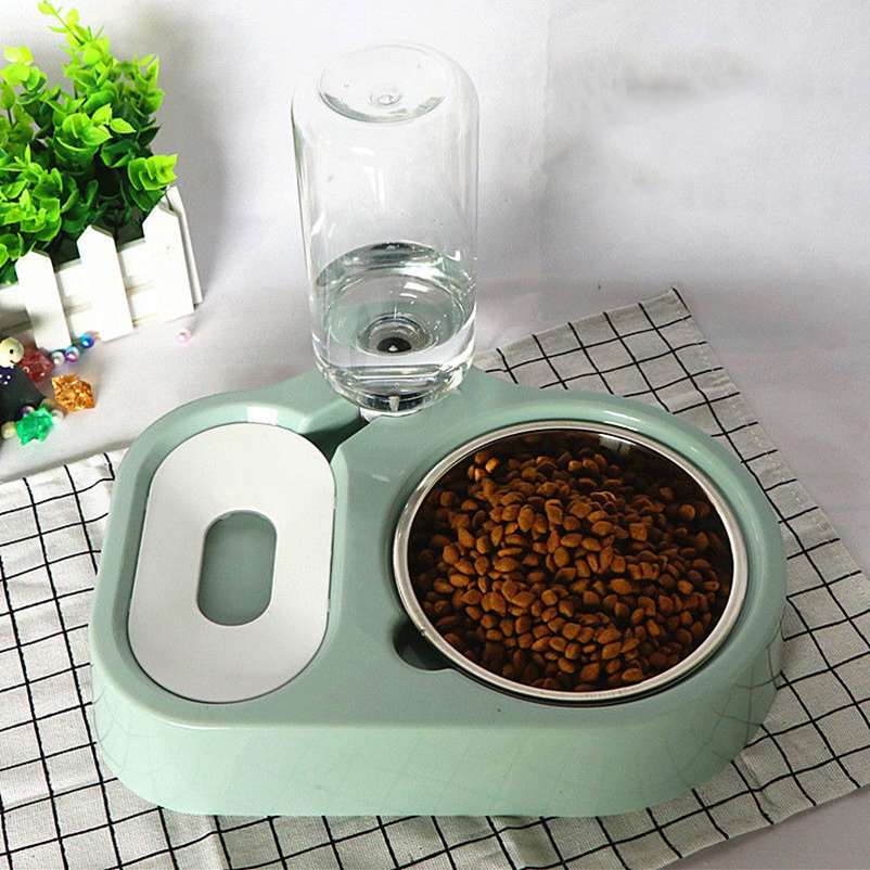 Cat Stainless Steel Bowl for Cat Double Dog Bowl Automatic Water Drinker Food Feeder Dispenser Pet Food Drink