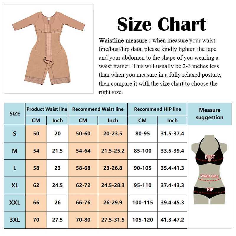 Full Body Colombian Girdles Shaper High Compression Bodysuits Postoperative Postpartum Lipo Arm Slimmer Waist Reducing ShapewearXJ250304