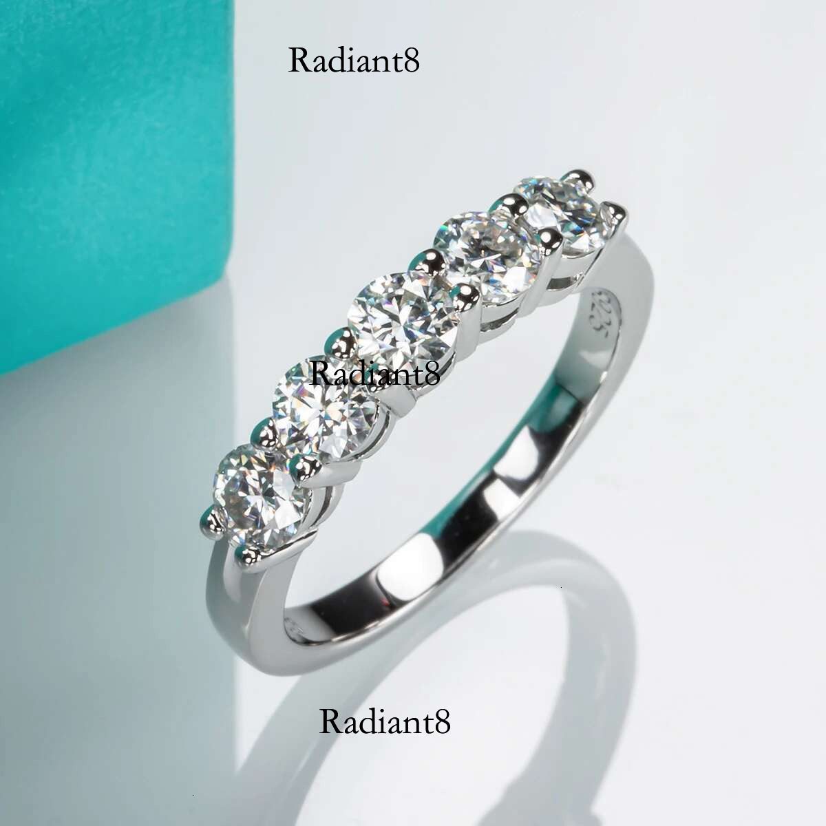 AnuJewel 4mm D Color Moissanite Wedding Ring Sterg Sier Gold Plated Eternity Band Engagament Rings Wholesale