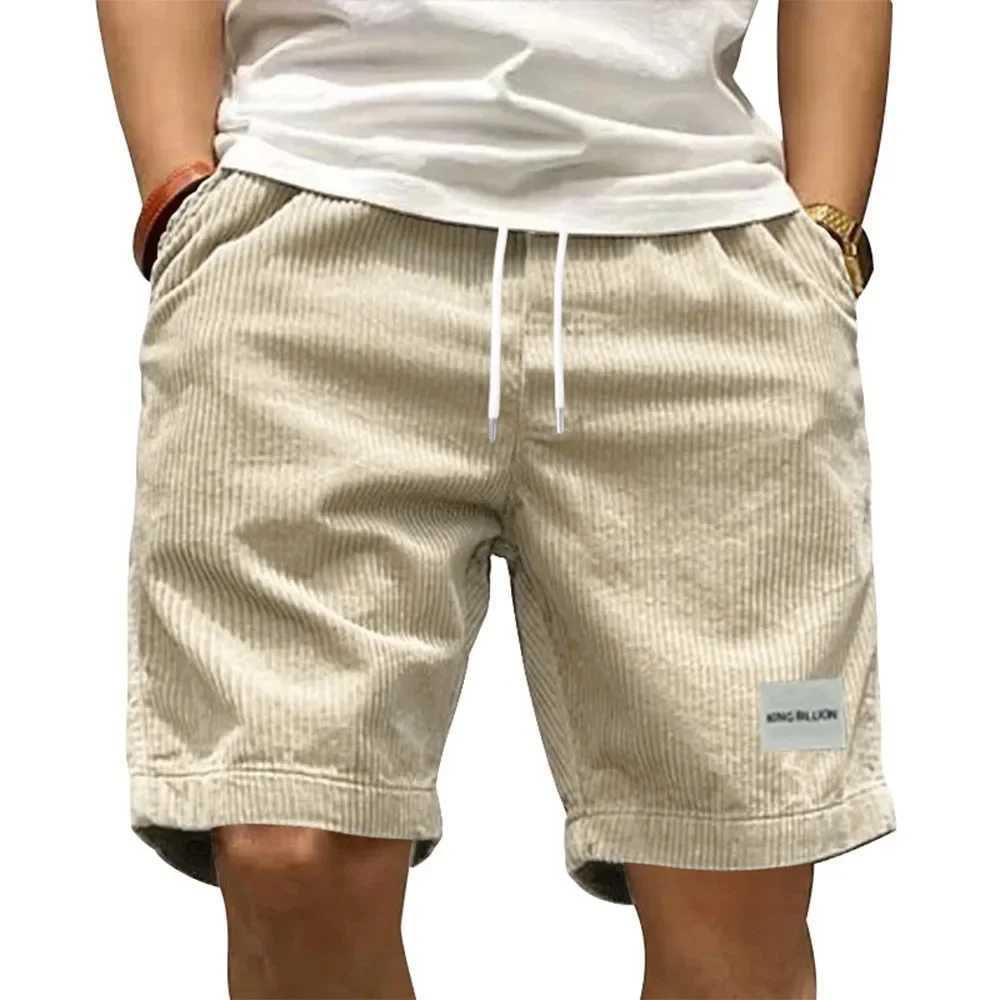 Vintage Cargo Shorts Mens Summer Trendy Retro Corduroy Short Pants Mens Casual Solid Color Shorts Sports Breathable SweatpantsT250304