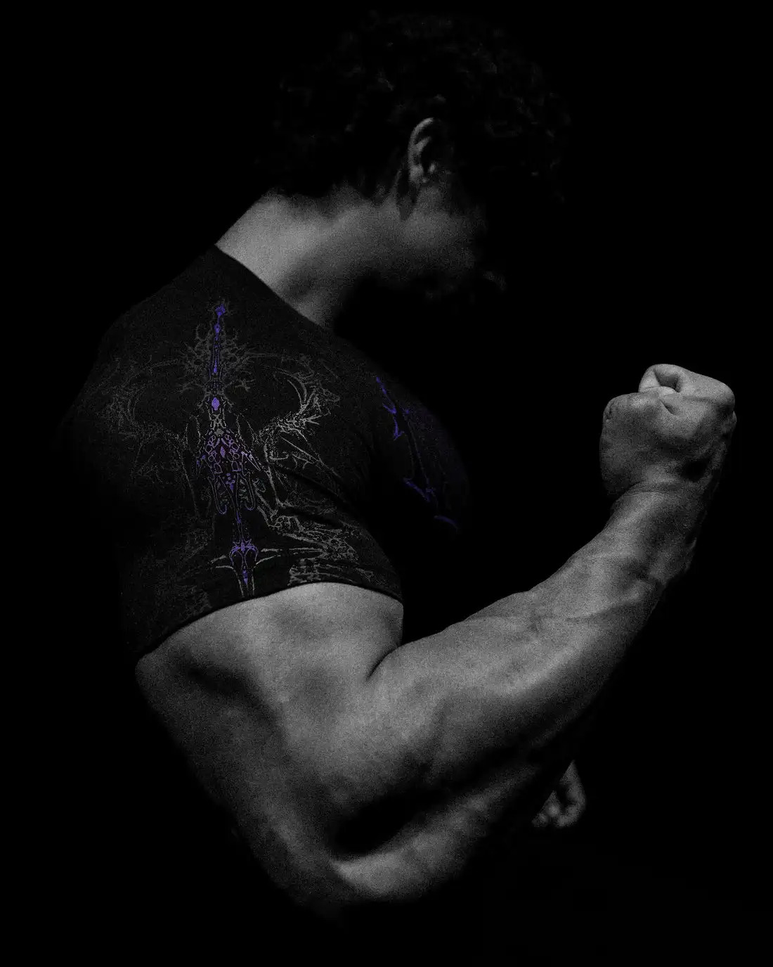 Breathedivinity Compression Shirt Short Sleeve Tops Muscle GYM Fitness Mock Neck in Black Wolves Club Y2K 250303