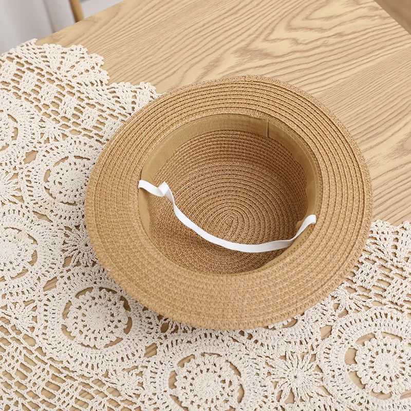 New Fashion Str Hat Parent-child Travel Beach Bucket Hat Rose Flower Lace Beach Sun Cs Women Girls Panama Kids Party HatXJ250304