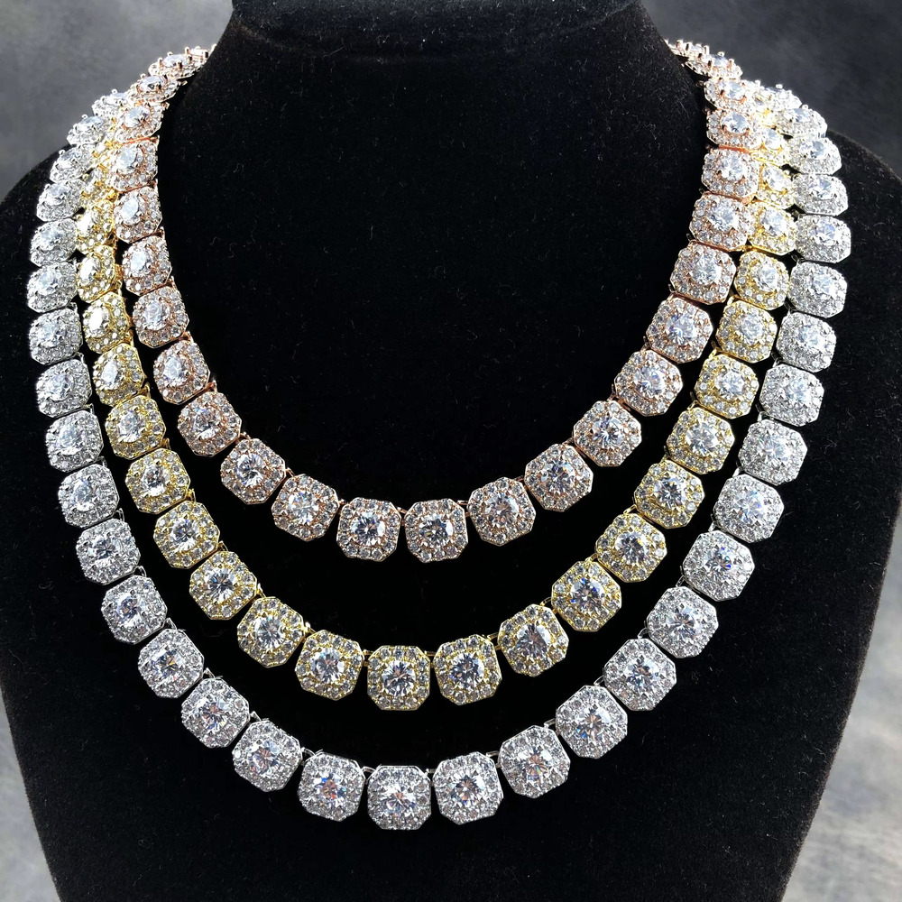 Dia Tennis Chain Classic Design GRA VVS Sier 5mm High Quality Moissanite Necklace