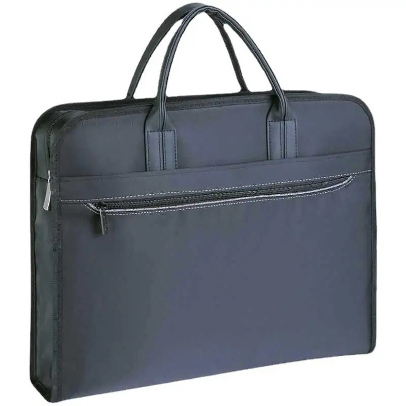 Oxford Cloth Document Case Hand-held Business Mens Document Bag Large-capacity Zipper Waterproofing Conference Briefcase 250228
