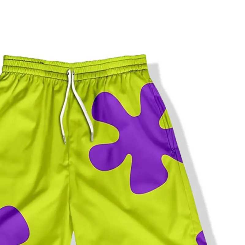 Fashionable New Youth Popular Sweatpants Simple Mens Five-Quarters Thin Loose Seaside Vacation Summer CasualT250304