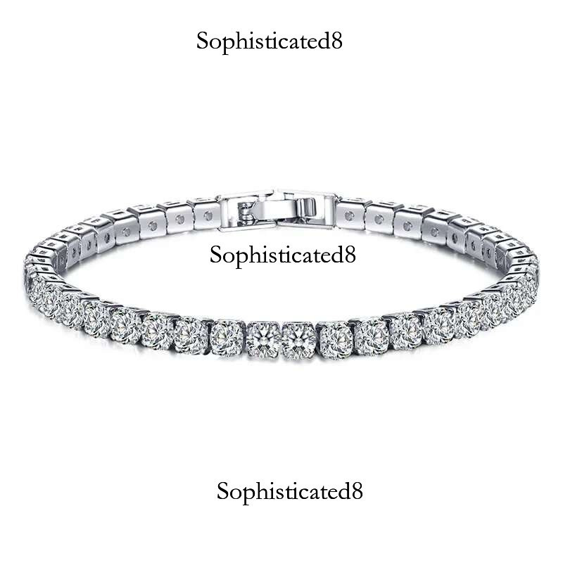Hot selg sterg sier tennis rose gold shiny and fashionable hip-hop women's zircon bracelet, jewelry gift