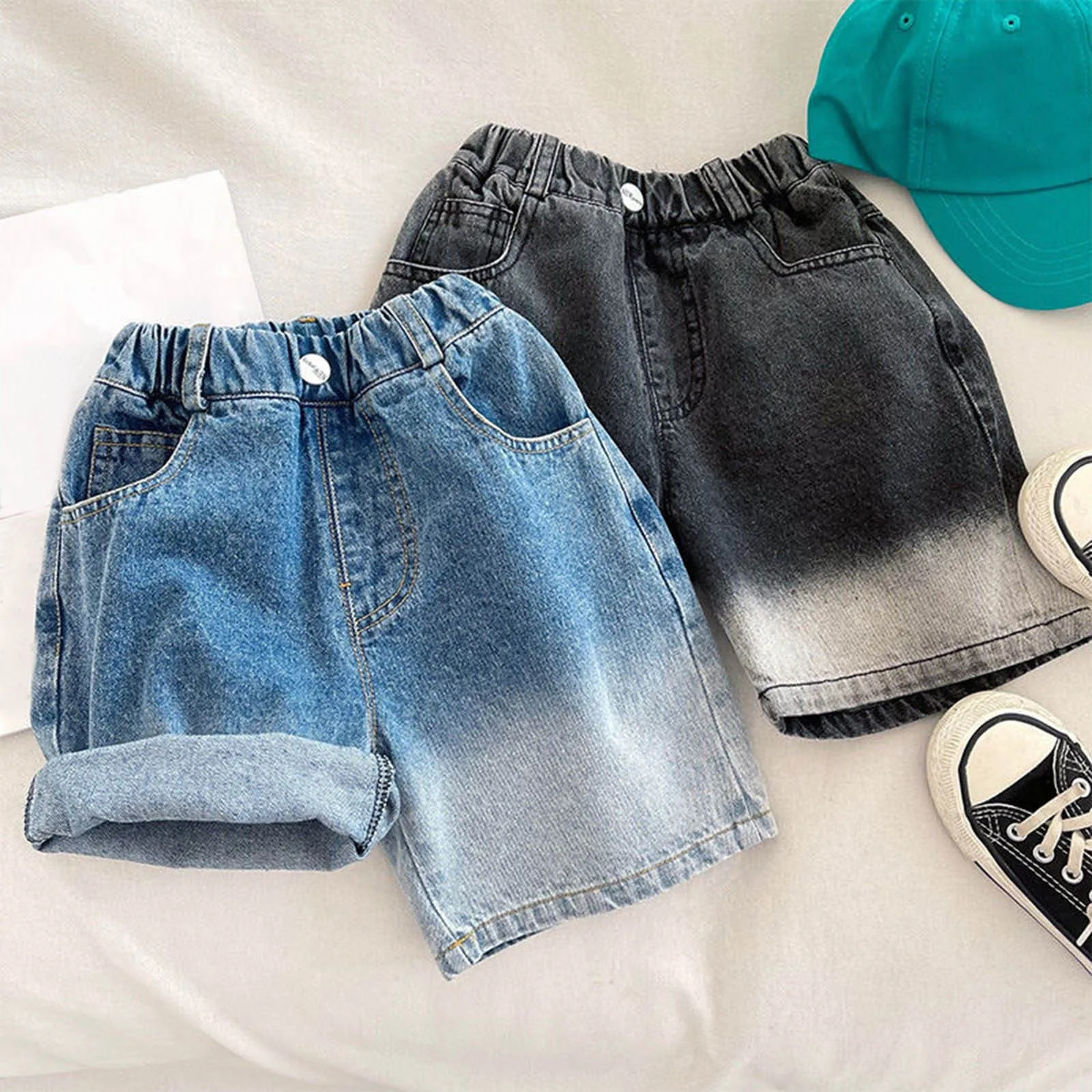 Girls In Shorts Boys Denim Straight Jeans Summer Casual With Pocket Baby Boy shorts for boys 250303
