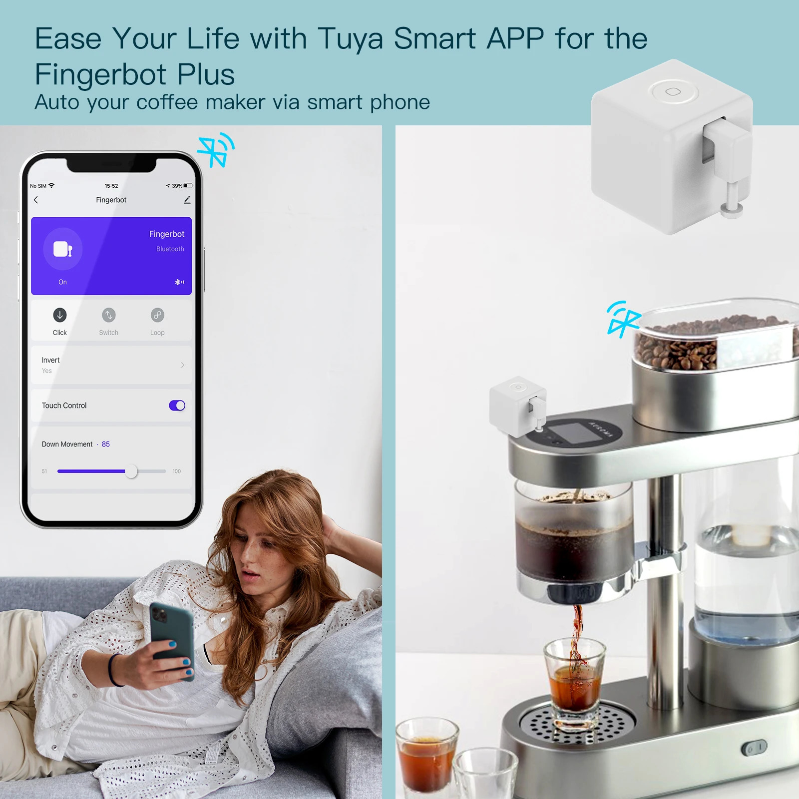 Moes Tuya Fingerbot Button Pusher Bluetooth finger robot Smart Life App automatic switch Voice Control Alexa Google Home 250303