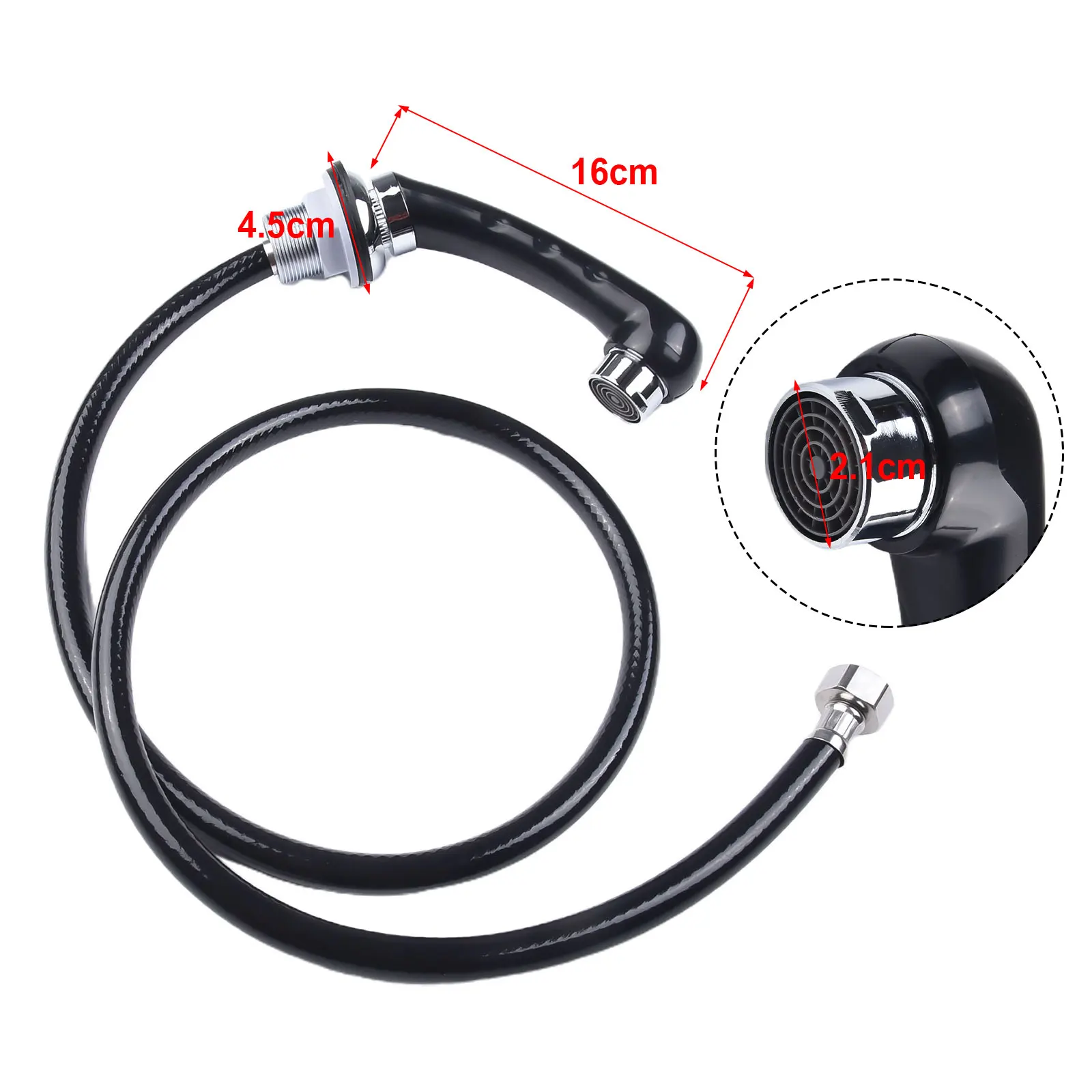 1Pc Shower Head With Hose Shampoo Bed Shower Head Salon Washbasin Hose Barber Shop Rinse Salon Black Alloy Shower Faucet