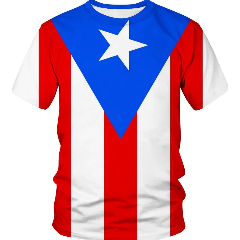 Mens T shirt Puerto Rico T-Shirt Puerto Rican Flag Graphic Novelty Tee tee Casual tops summer clothes cool