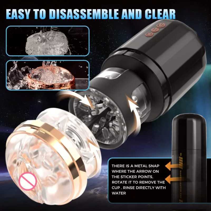New Arrival Automatic Male Masturbators Cup Thrusting Rotating Vibration Hands Free Pocket Stroker 3D Realistic Sleeve Adult Sex Toys Z250304
