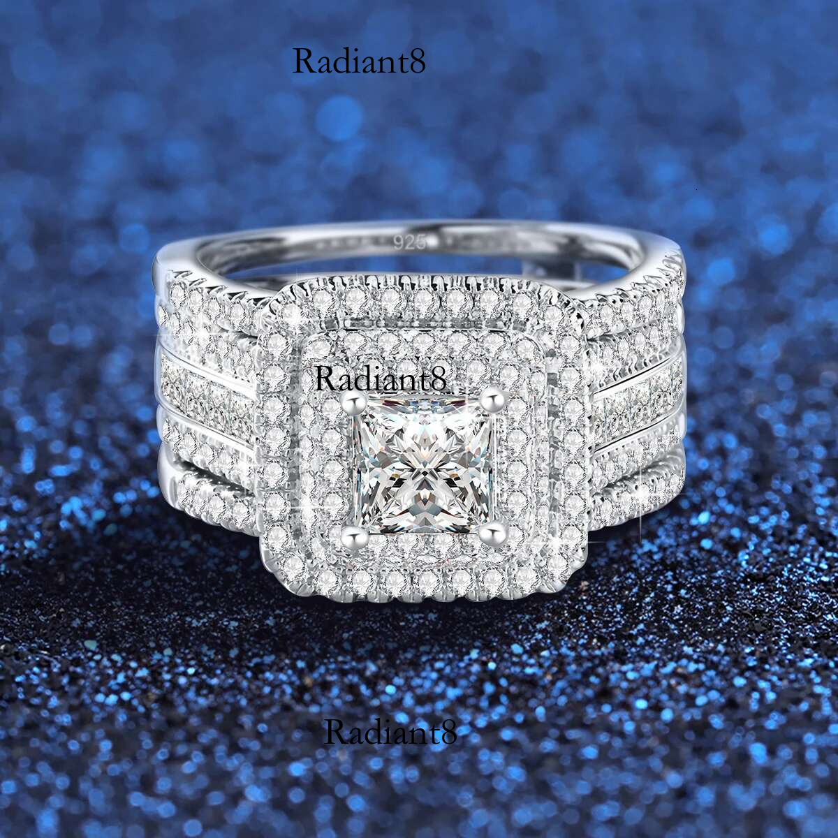 2PCS Moissanite Rings Set Certificate Wedding 100% Sier Brand Designer Engagement Jewelry For Women Wholesale