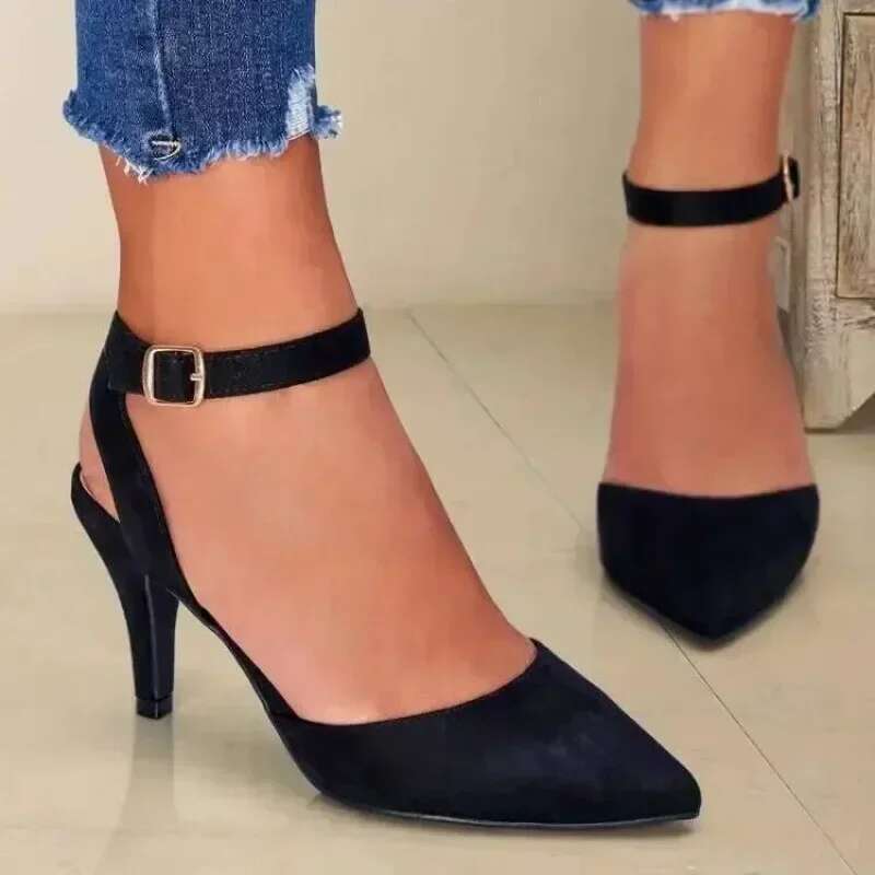 High Heel Summer Heeled New Party Dress Pointed Toe Thin Heel Sgbacks Shoes For Women Wedding Ankle Strap Women S Sandals