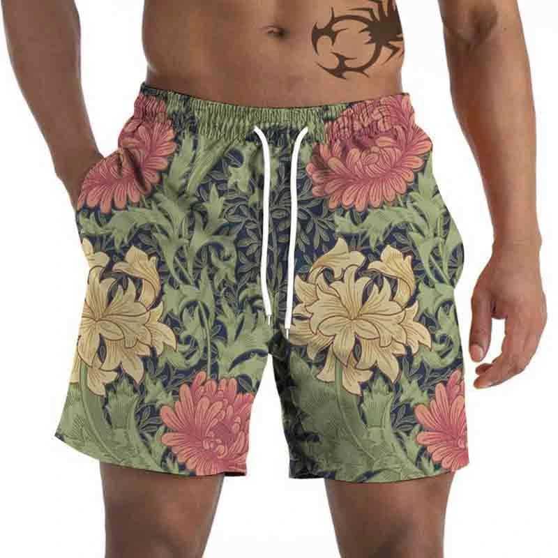 Vintage Coconut Tree 3D Printed Beach Pants New Mens Seaside Casual Loose Short Pants Women Fashion Hawaii Surf Board ShortsT250304