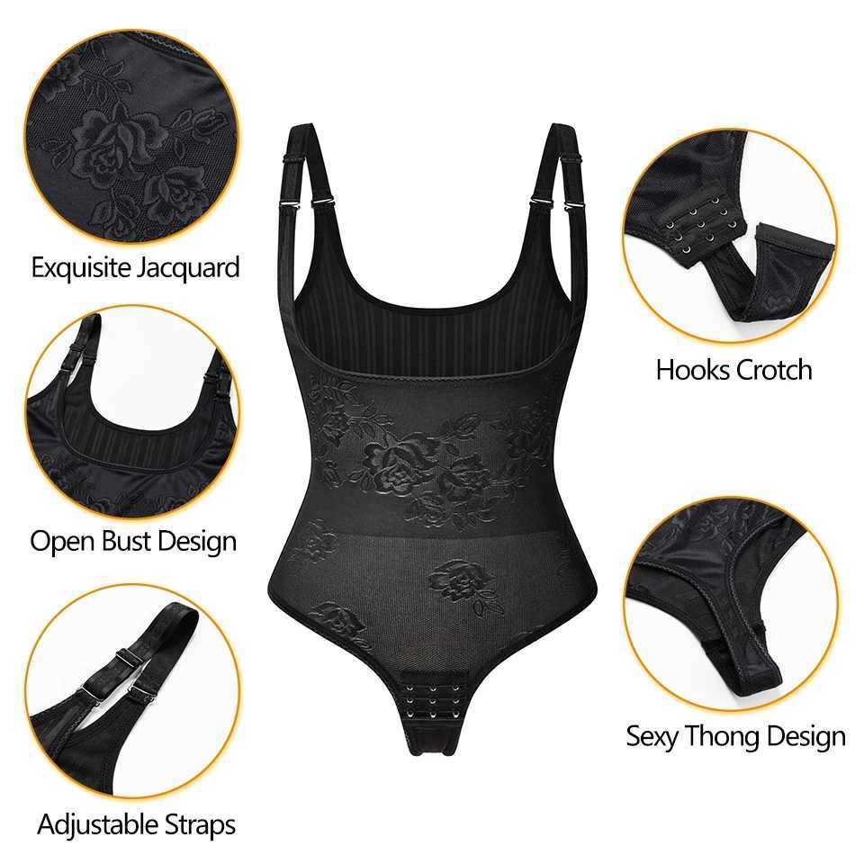 Women Shapewear Bodysuit New Tummy Control Shapewear Waist Trainer Thong Body Shaper Colombian Fashion Slimming UnderwearXJ250304
