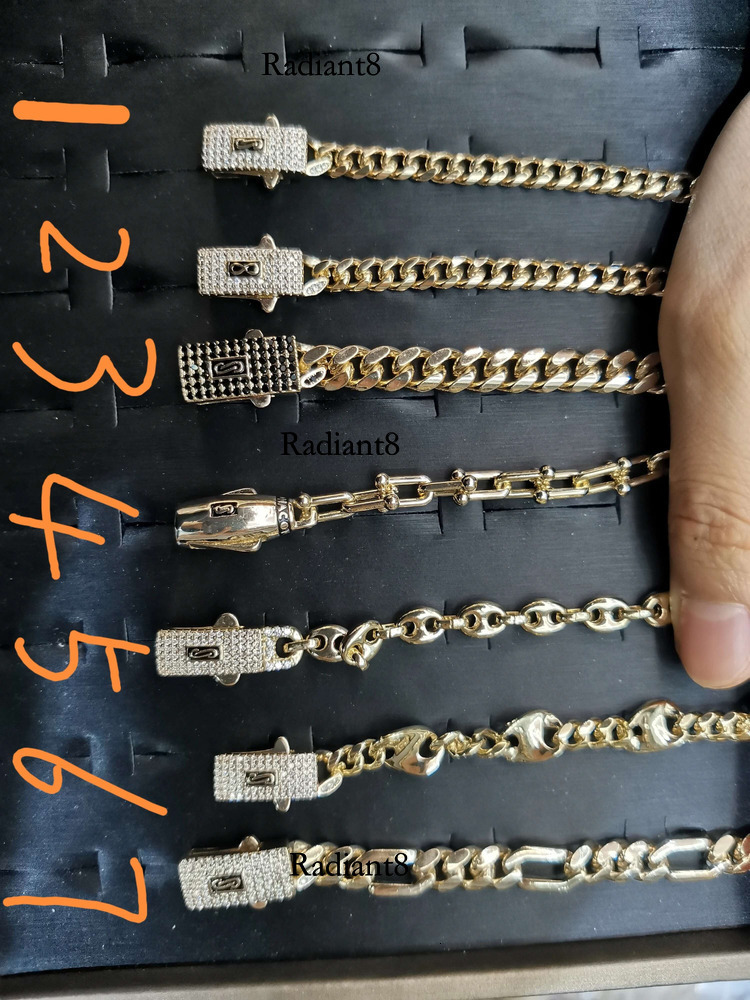 14K Fashion Monaco Chain 4N/6N/8N/10N/12N/14N/16N Trendy hip-hop men and women noble tail party decoration punk chain