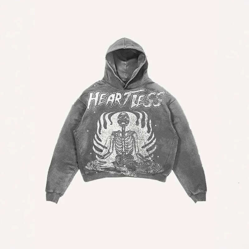 2025 New Skeleton Printed Pocket 3D Pullover Loose Coat Hoodie