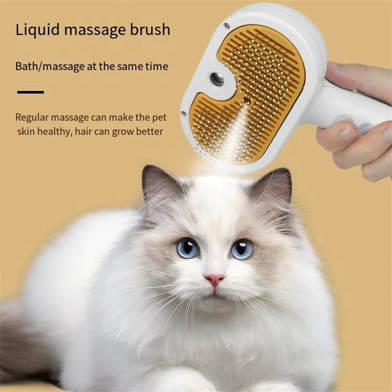 Pet Steam Brush for Dog & Cat Spray Hair Removal Comb Water Brush for Long & Short Haired Pets Spritz Defur Comb