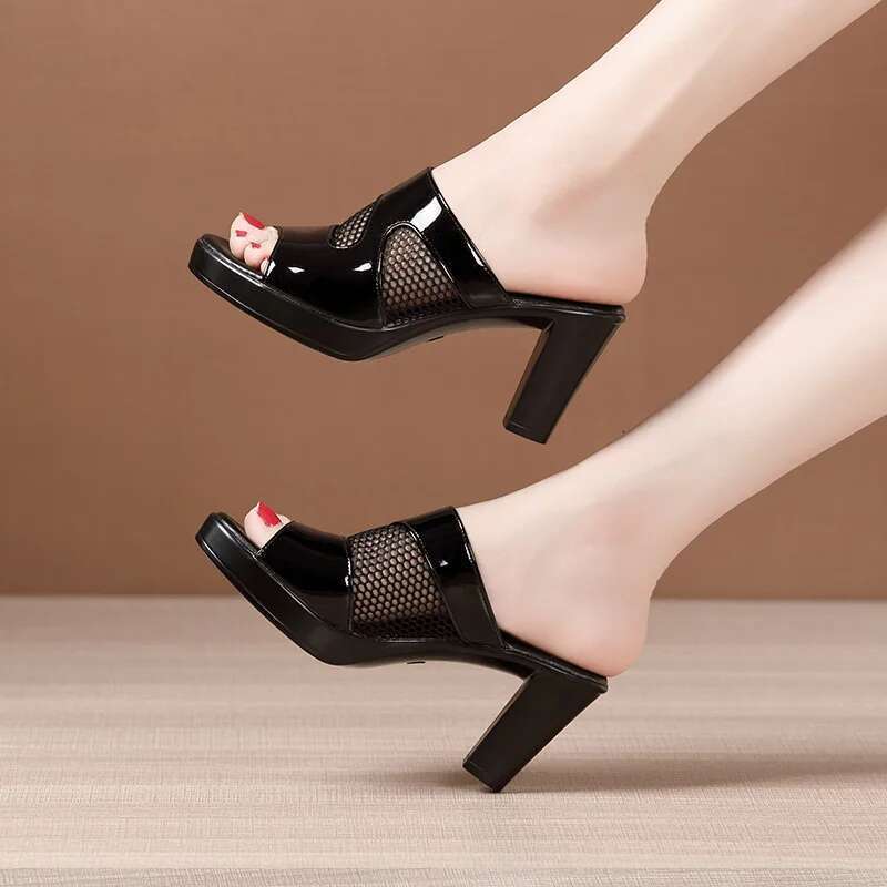 for quality sandals women 8cm high heel new 2025 summer size 32 33 42 43 platform open toe elegant fashion shoe white red