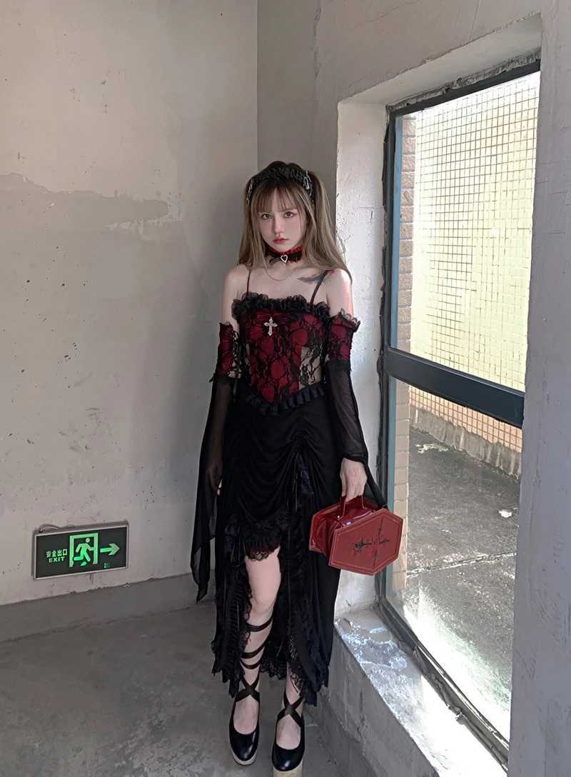 Womens punk designer luxury coffin bag handbag womens evening party handbag Y2k shoulder bag red Z250303