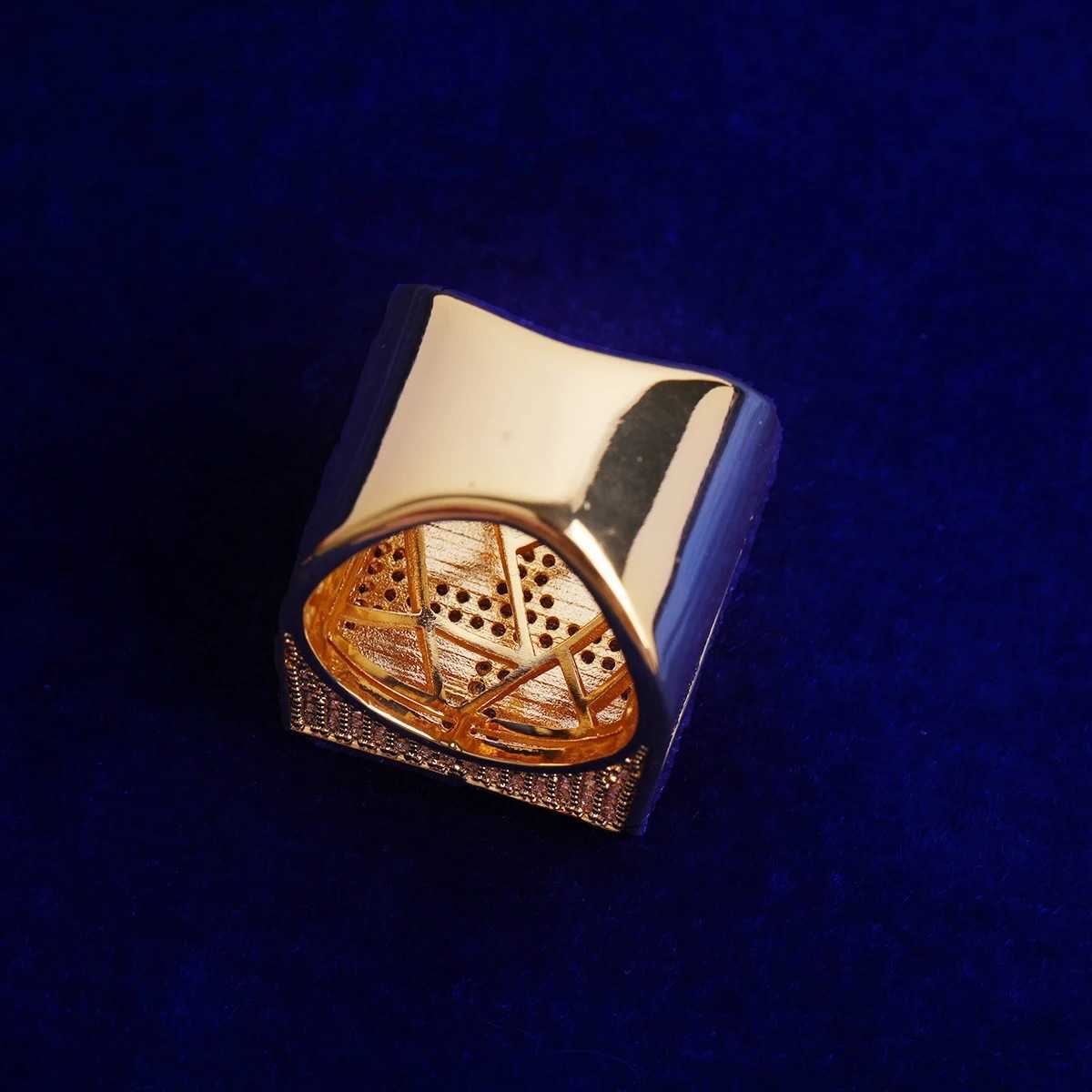 Couple Rings Hip hop style dice ring real gold electroplating fashionable and personalized trendy ring mens hip-hop ring H25303
